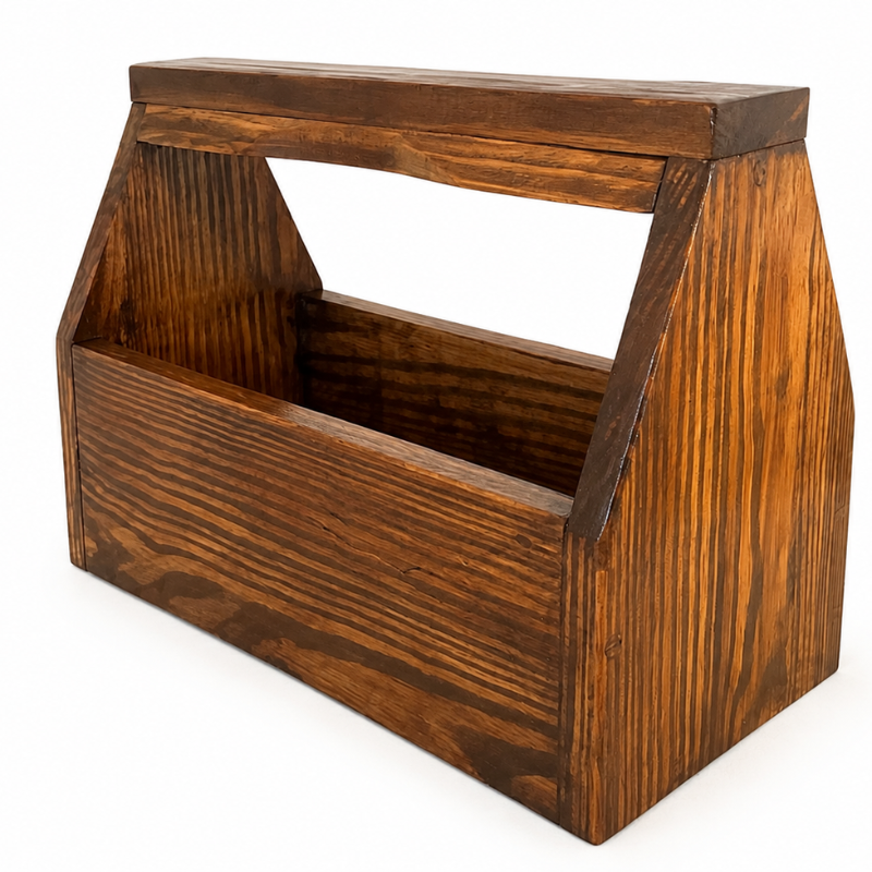 Handmade Wooden Garden Toolbox with Handle