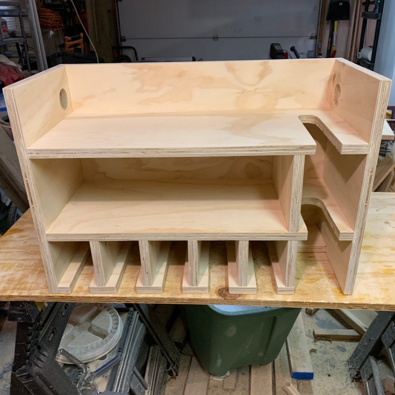 Handmade Wooden Cordless Tool Organizer Shelf