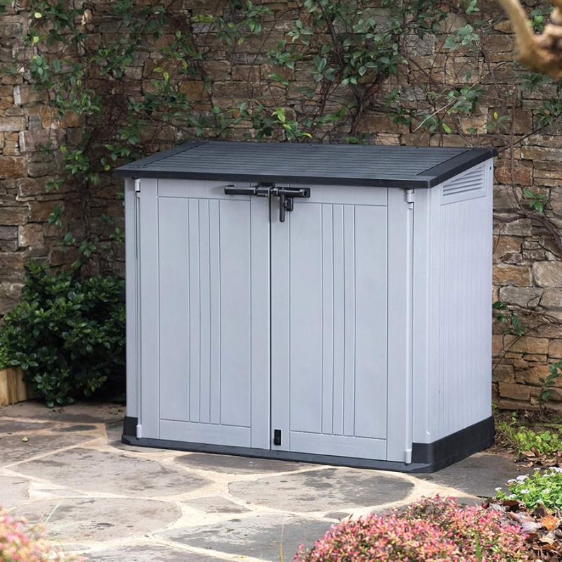 Keter Store It Out Nova Outdoor Garden Storage Shed 880L – Light Grey | Weather Resistant Resin Storage Box