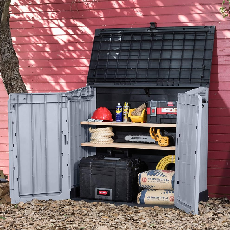Keter Store It Out Nova Outdoor Garden Storage Shed 880L – Light Grey | Weather Resistant Resin Storage Box