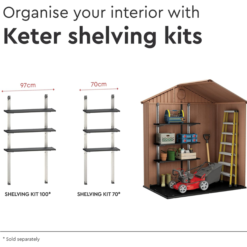 Keter Outdoor Garden Storage Shed – Brown Resin Storage House
